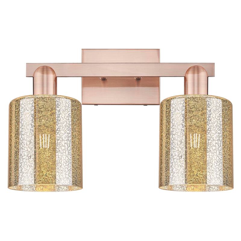 Innovations Lighting Endless Possibilities Arcadia - Cobbleskill - 2 Light 16" Bath Vanity Light - Mercury/Antique Copper