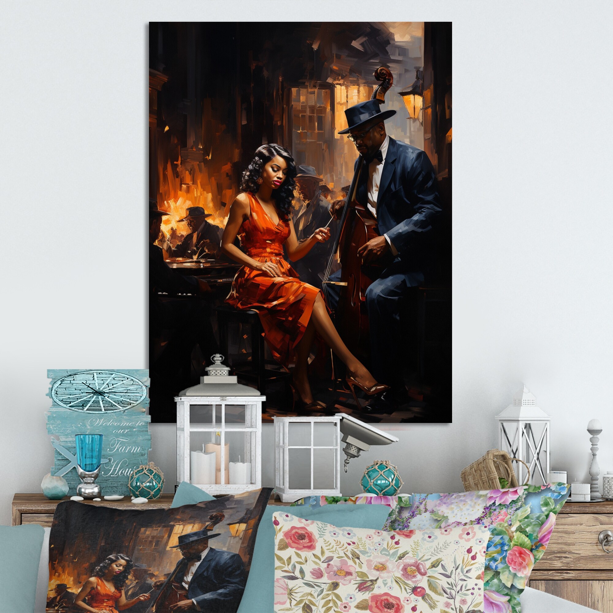 DesignArt Fishing Boat Melodies I - Transportation Metal Wall Art Living Room  Set