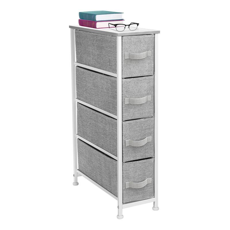 Narrow Dresser Tower with 4 Drawers - Vertical Storage for Bedroom