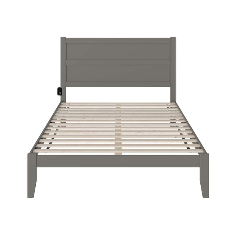 Rustic Ranch Grey Bed - Modern Platform Bed Frame - Solid Wood Bed - Bedroom Furniture