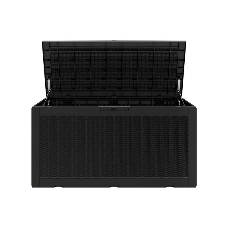 100 Gal. Wicker Resin Outdoor Patio Storage Deck Box