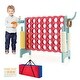 preview thumbnail 2 of 16, Costway Jumbo 4-to-Score 4 in A Row Giant Game Set with Carry Bag - See Details Red & Blue