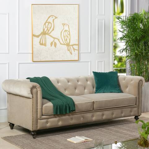 Gracewood Hollow Apollo Tufted Chesterfield Sofa