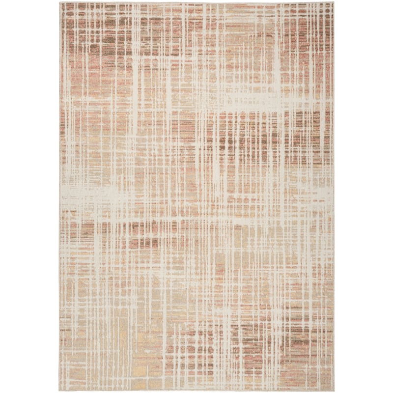 Nourison Washable Decor Indoor only Machine Washable Abstract Area Rug - Beige/Peach - 5' 3" x 7' - Rectangle