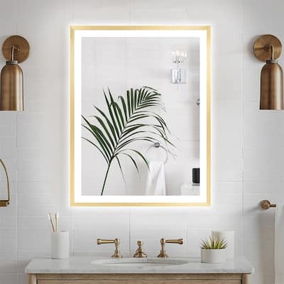 LED Wall Mounted Backlit and Front Lighted Mirror for Bathroom