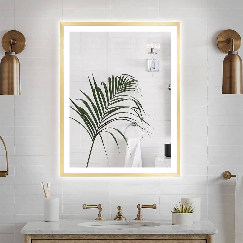 LED Wall Mounted Backlit and Front Lighted Mirror for Bathroom