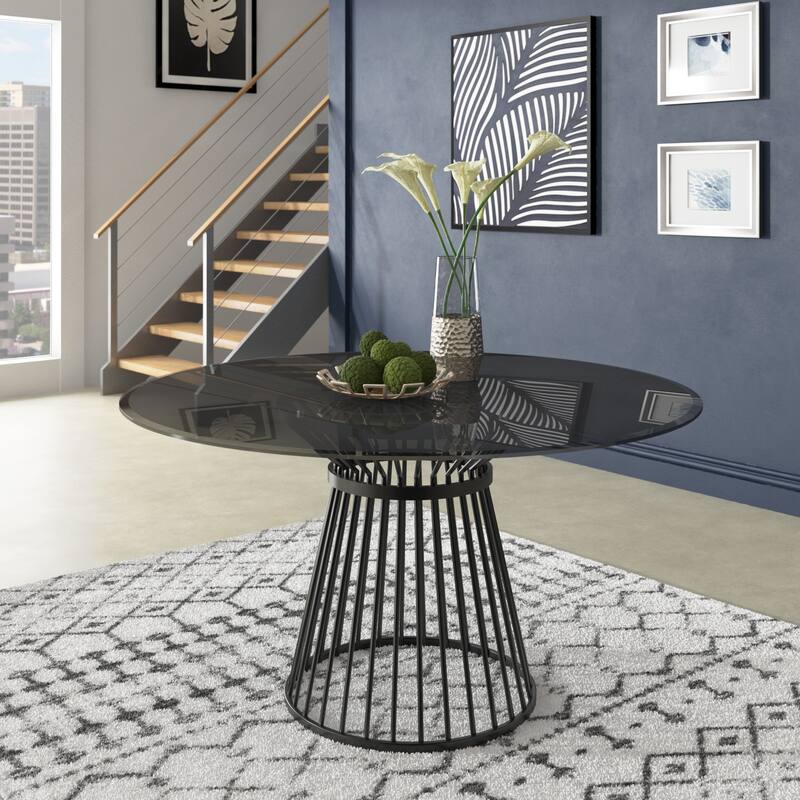 Sheeba Round Caged Metal Base 5-piece Dining Set by iNSPIRE Q Modern