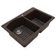 preview thumbnail 47 of 89, Karran Drop-In Quartz 33 in. 1-Hole 60/40 Double Bowl Kitchen Sink Kit