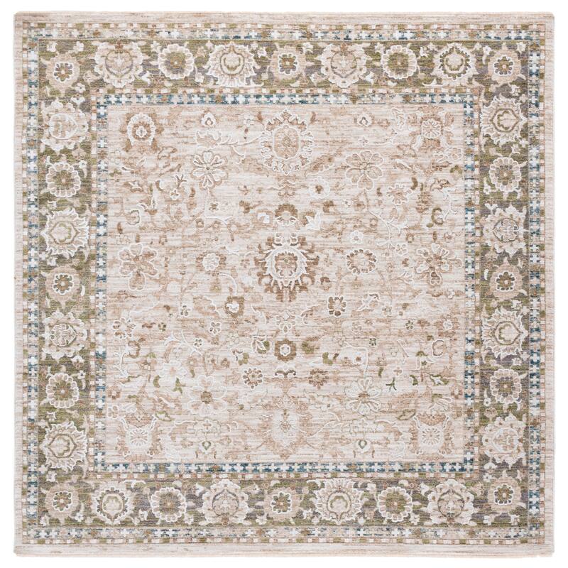 SAFAVIEH Finley Orjola Vintage Distressed Rug - Green/Beige - 6'7" Square