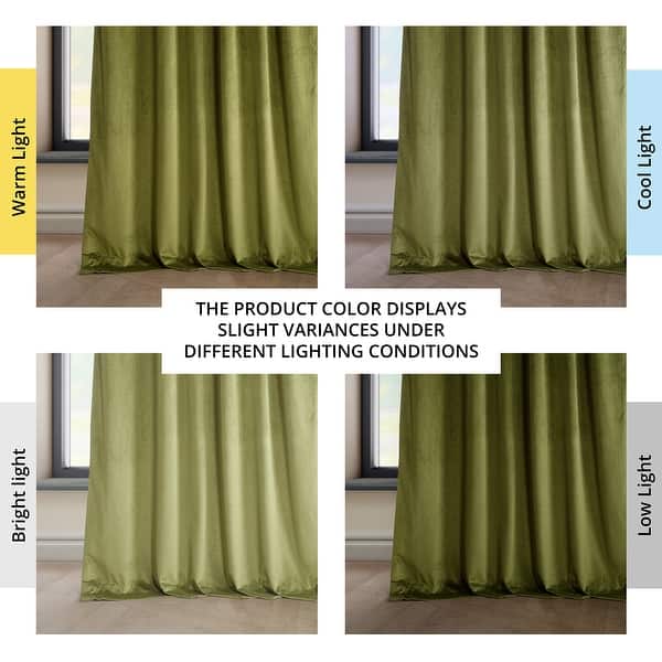 dimension image slide 11 of 21, Exclusive Fabrics Heritage Plush Velvet Room Darkening Curtains (1 Panel) Luxury Velvet Curtains for Bedroom & Living Room.