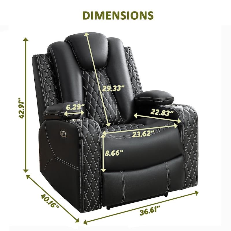 Power Reclining Sofa, Loveseat & Chair – Home Theater Seating with Wireless Charging, USB Port, Storage & Built-in Speakers