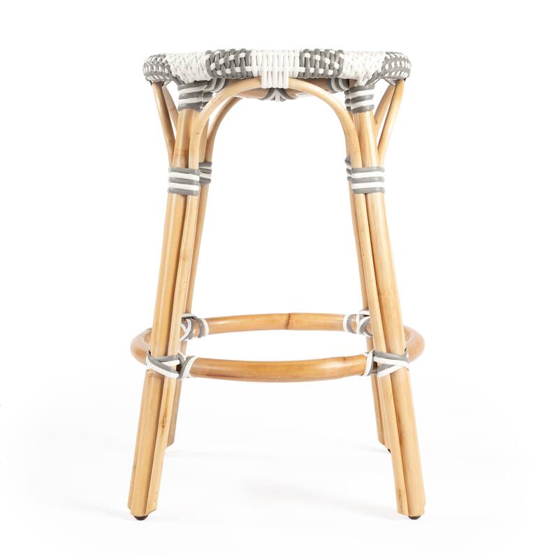 Tobias 24" Rattan Round Counter Stool