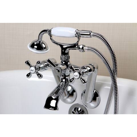 Traditional Tub Wall Mount Clawfoot Tub Faucet with Hand Shower