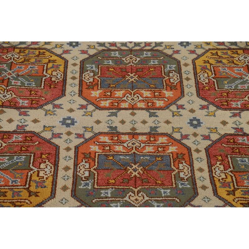 Elephant Feet Heriz Serapi Indian Area Rug Hand-Knotted Wool Carpet - 7'9" x 9'11"