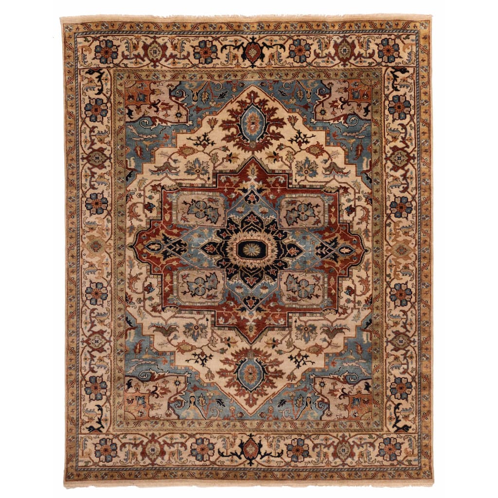 ECARPETGALLERY Hand-knotted Jules Sultane Ivory Wool Rug - 8'0 x 9'11