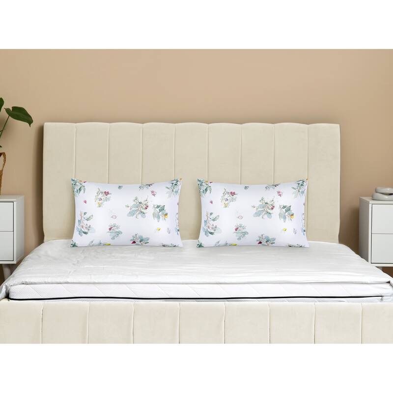 Set of 2 Pillowcase for Hair and Skin Breathable, Floral Pillow Cases