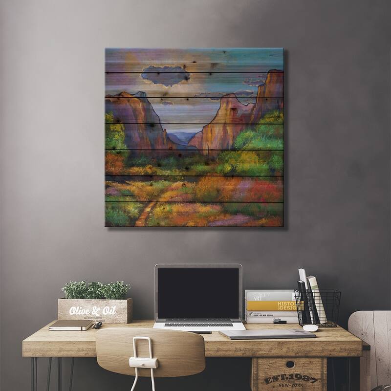 Zion Dreams Print On Wood by Johnathan Harris - Multi-Color