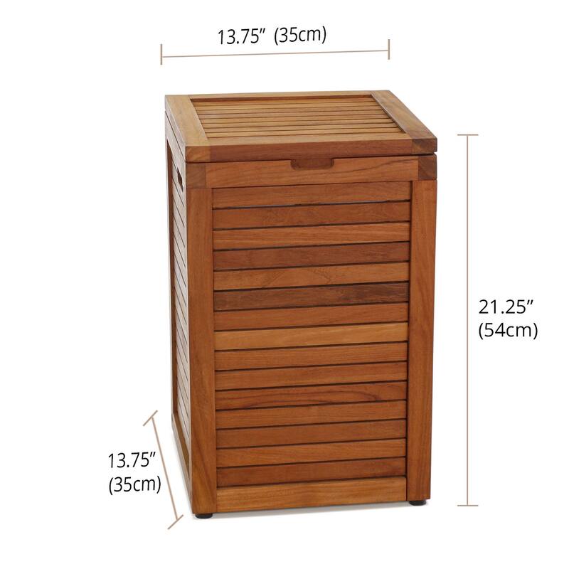 The Original Spa Square Teak Laundry or Storage Hamper