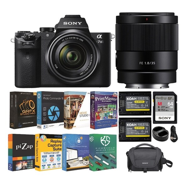 Sony Alpha a7II Mirrorless Camera with 28-70mm and 35mm Lens Bundle - Overstock - 31937836