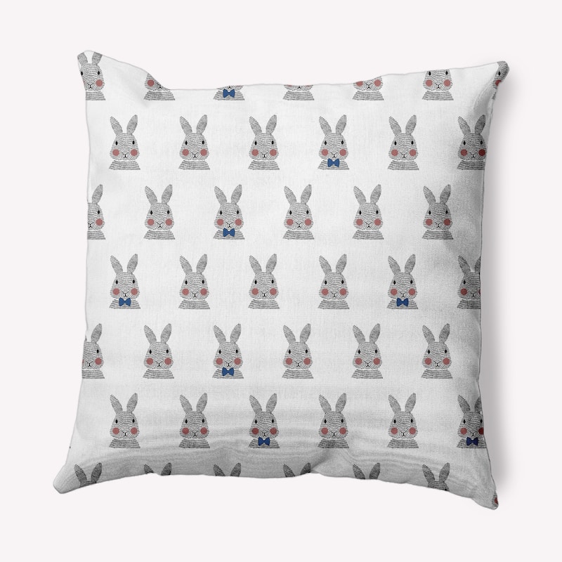 Bunny Fluffle Easter Decorative Throw Pillow - 20" x 20" - Dark Cobalt Blue