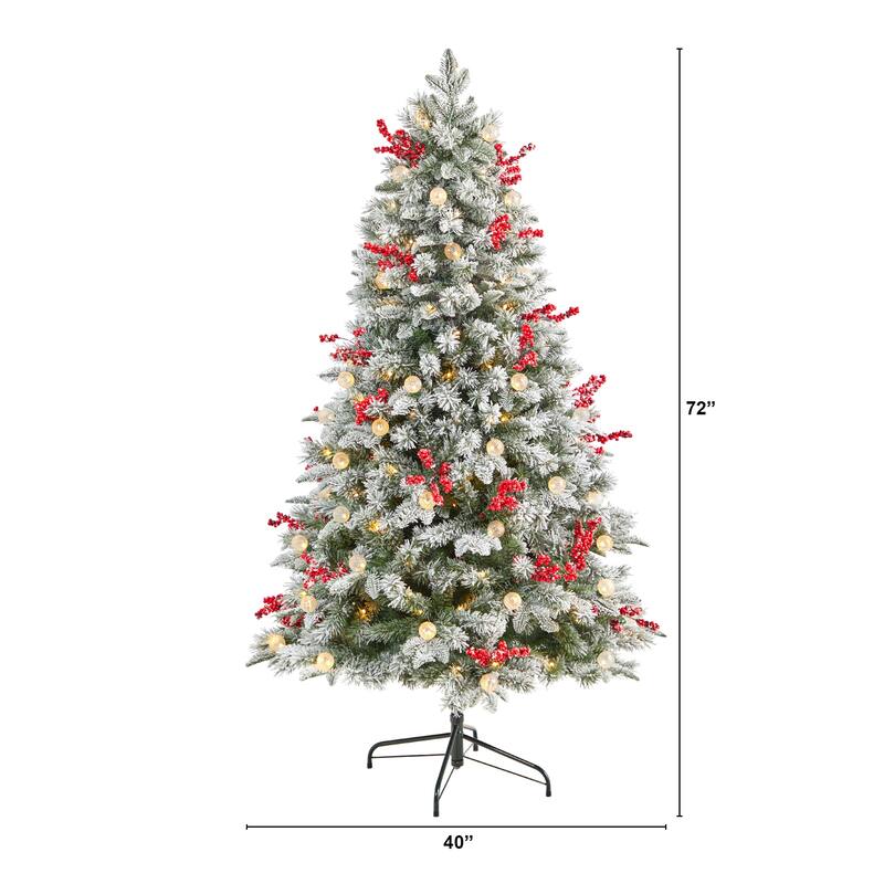 6' Snow Tipped Norwegian Fir PreLit Artificial Christmas Tree with 200