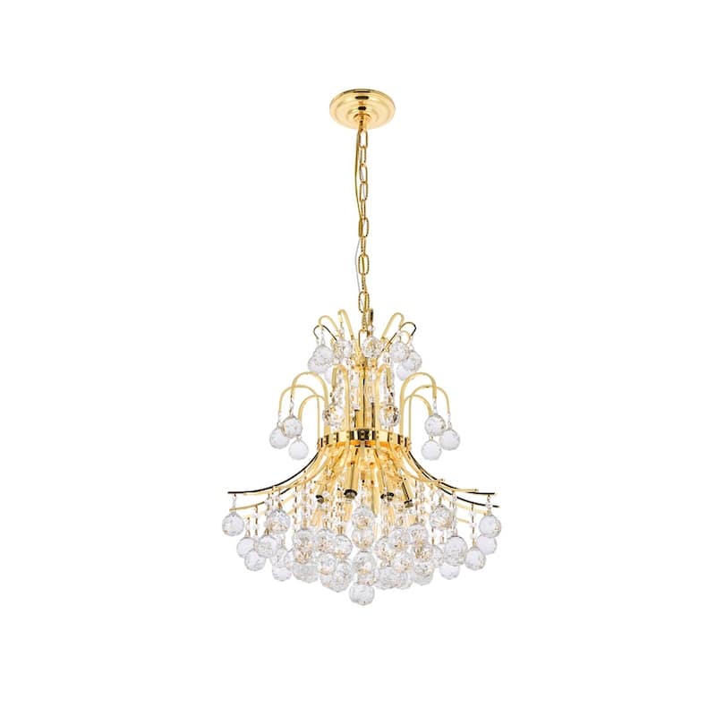 Elegant Lighting Gold 19-inch Royal-cut Crystal Clear Hanging 10-light Chandelier