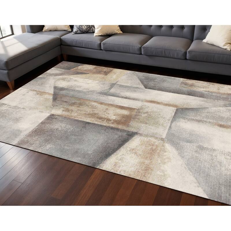 HomeRoots Abstract Modern Rectangle Area Rug - 8' X 11' - 8' X 11'