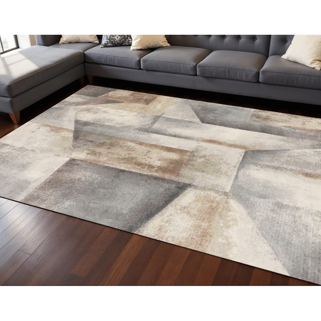 HomeRoots Abstract Modern Rectangle Area Rug - 8' X 11'