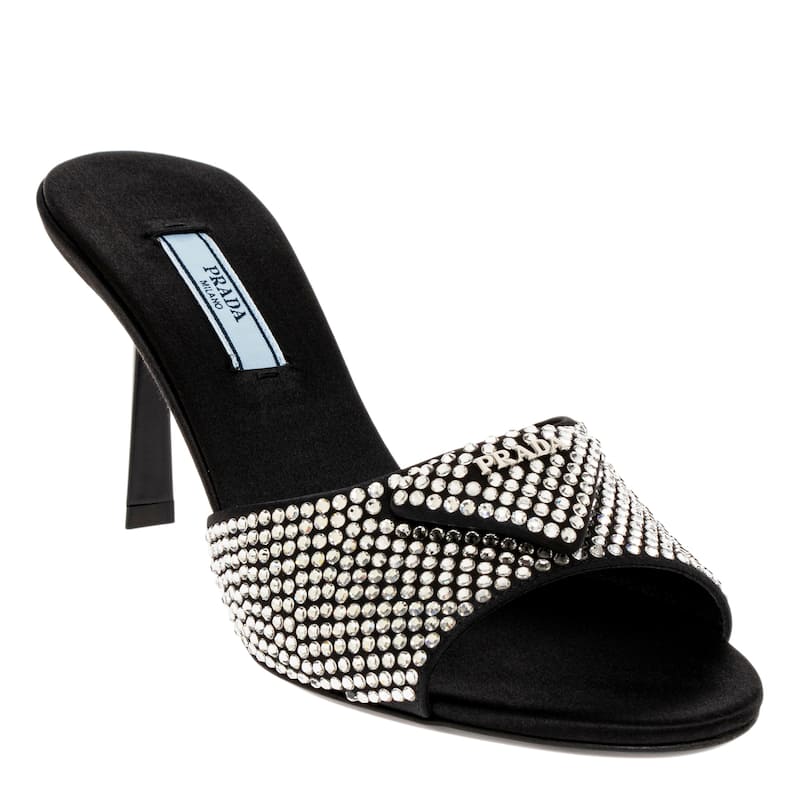 Prada Crystal Embellished Mules - 37 EU