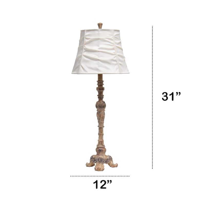 Lalia Home 31" Tall Embellished Table Lamp with Ruffled Cream Shade - 31