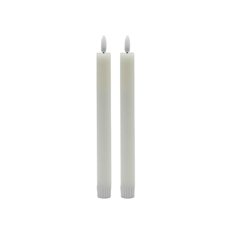 Medium 3D Flame LED Taper Candles - 8.5" - Set of 2