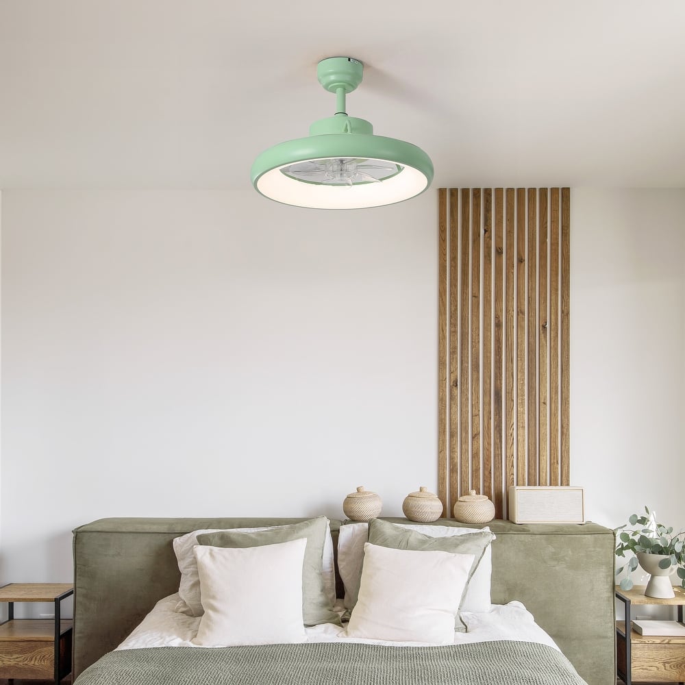 Loren 20" Modern 6-Speed Metal Dimmable Smart LED Ceiling Fan, App & Remote - 11.5 Inches