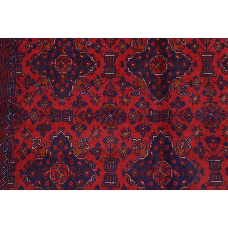 Rustic Biljik Khal Mohammadi Gracelyn Red/Blue Rug - 6'5'' x 10'0''