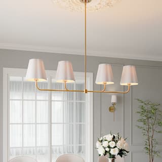 Acroma 4 - Light Dimmable Gold Linear Chandelier Kitchen Island Chandelier - 4-light