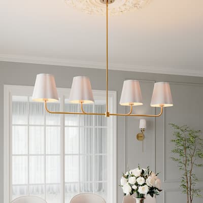 Acroma 4 - Light Dimmable Gold Linear Chandelier Kitchen Island Chandelier - 4-light