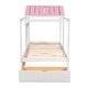 preview thumbnail 5 of 7, Treehouse Style House Roof Bunk Bed with Storage Staircase and Shelves - Solid Wood Slats Support (Twin over Full Size)