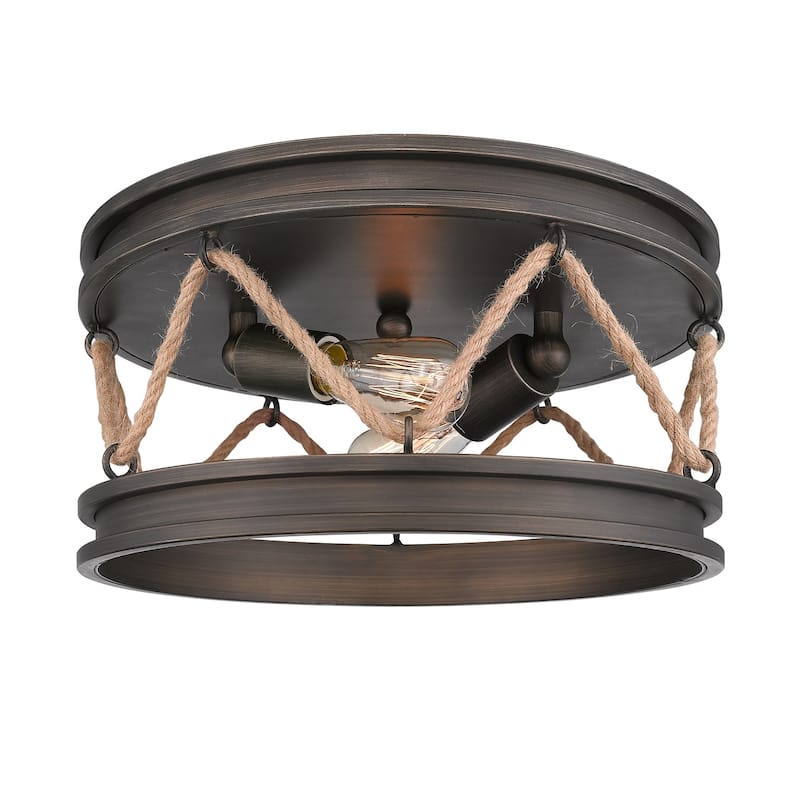 Wry Lighting Chatham 2-light Flush Mount in Gunmetal Bronze