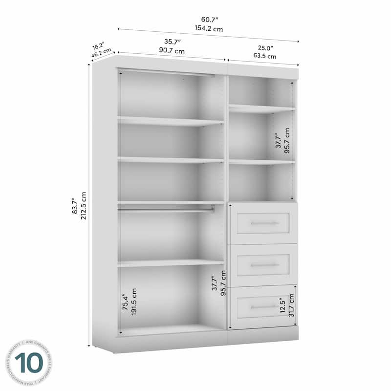 Pur 61W Closet Organizer by Bestar - 61"