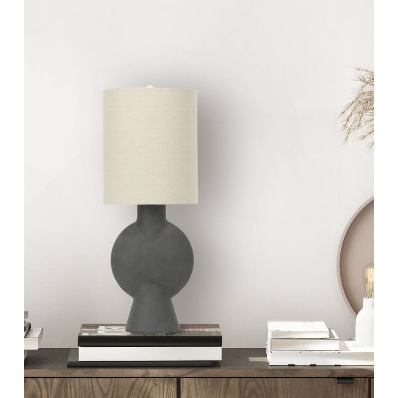 Terracotta Table Lamp with Linen Shade