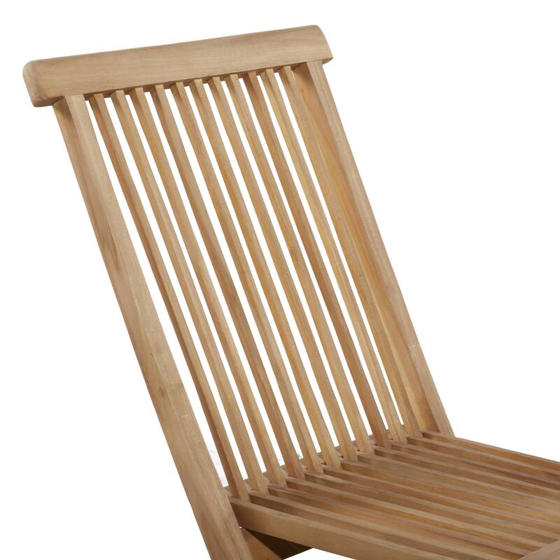 Teak Wood Folding 4 Chair Outdoor Dining Set - Set of 5 Brown - Roche River Decor - 42"W x 42"L x 30"H