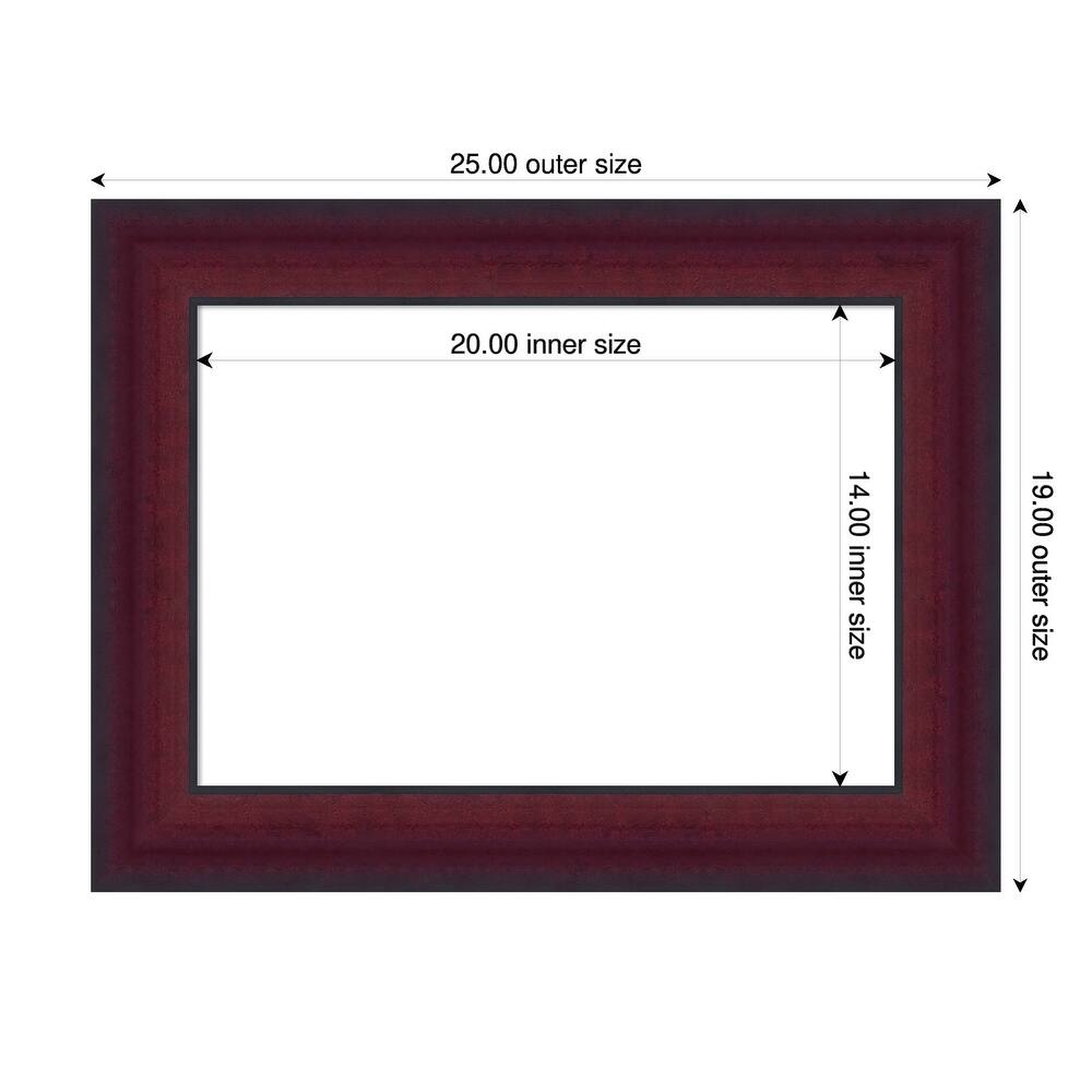 Amanti Art Canterbury Cherry Framed Dry Erase Magnetic Board