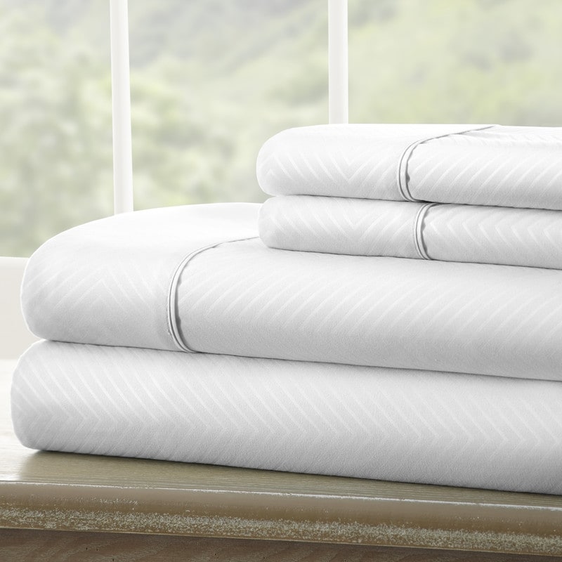 Becky Cameron Chevron 4-piece Deep Pocket Bed Sheet Set