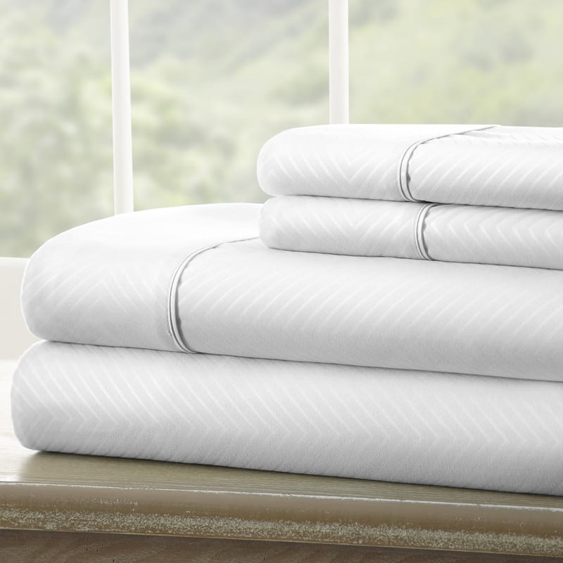 Becky Cameron Chevron 4-piece Deep Pocket Bed Sheet Set