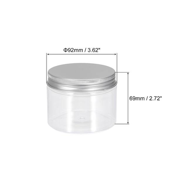6Pcs 300ml Clear Plastic Jars with Silver Lid Food Storage Container