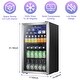 preview thumbnail 4 of 5, 3.2 cu ft wine refrigerator/cooler, 26 bottle/130 can freestanding beverage fridge, glass door