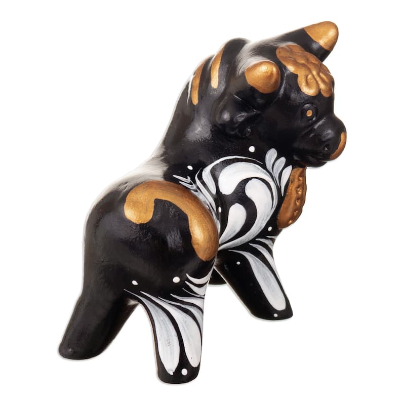 Novica Handmade Black Guardian Of Pucara Ceramic Sculpture