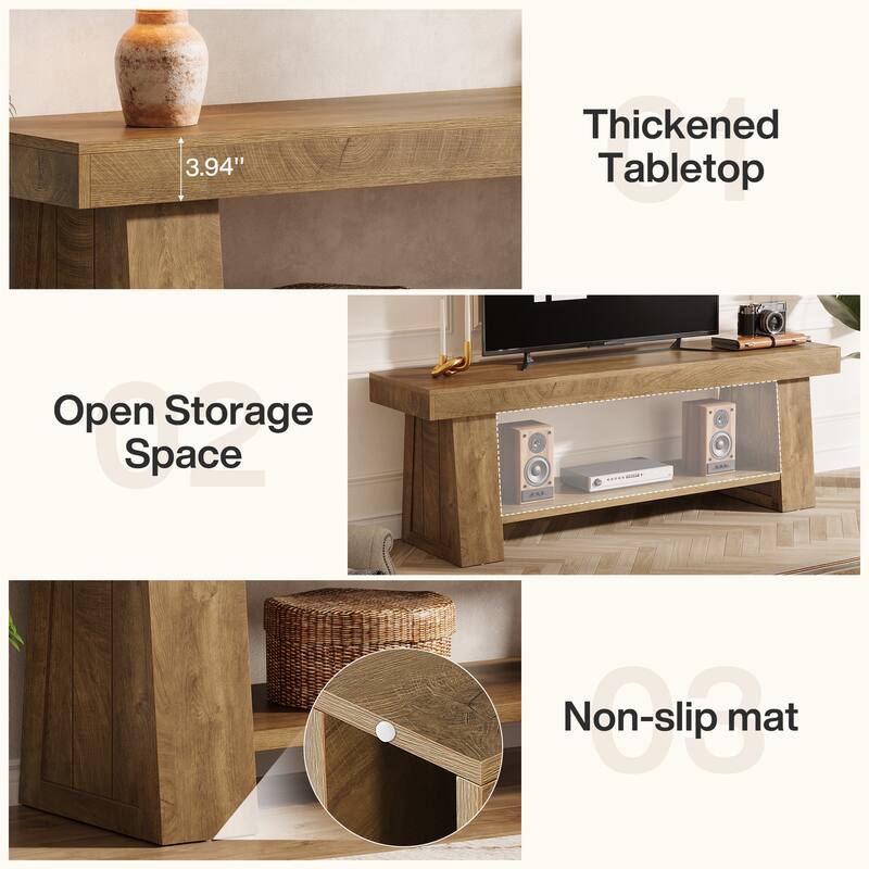 63" TV Stand for TVs up to 75 Inch, Rustic Entertainment Center