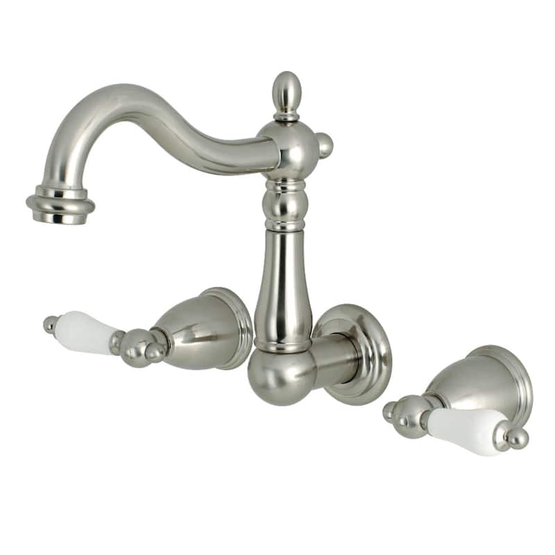 Heritage Two-Handle 3-Hole Wall Mount Bathroom Faucet