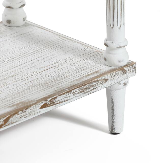 Farmhouse Distressed Wood and Metal 3-Drawer Console Table
