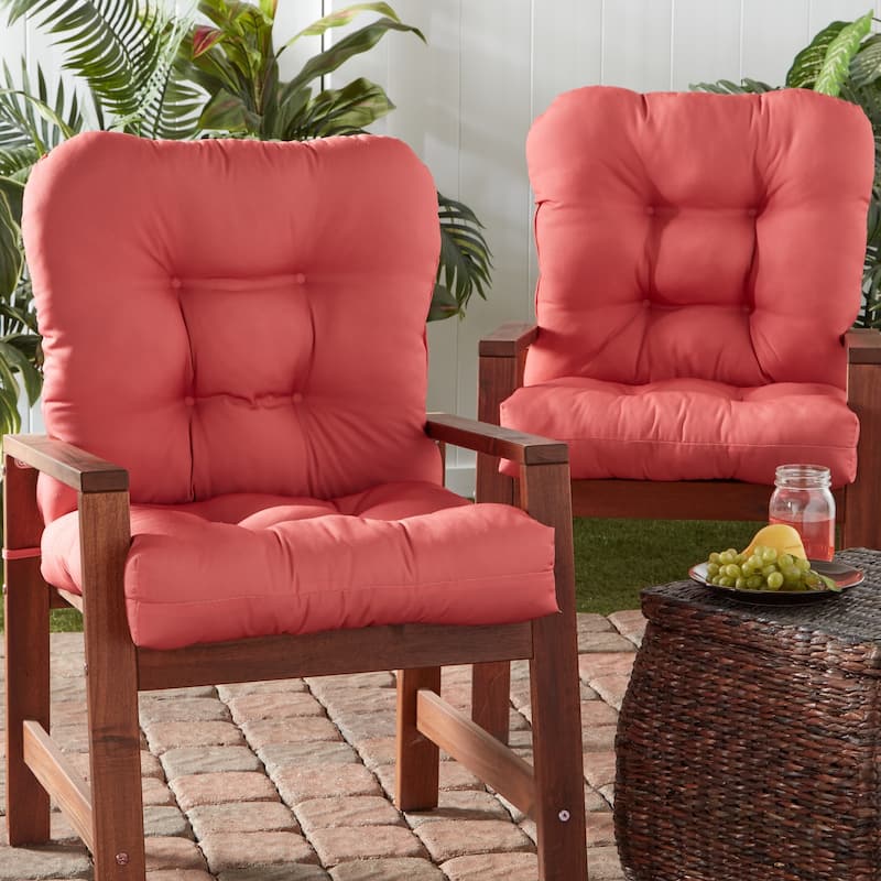 Outdoor 21 x 42-inch Seat/Back Chair Cushion (Set of 2) (Cushions Only)